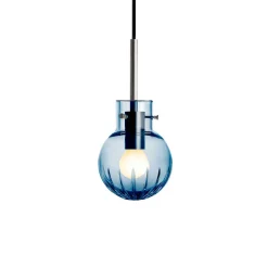 KRYSTALLKULE TAKLAMPE STOR STJERNE STÅLBLÅ 120MM