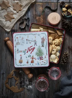 NORGESGLASSET KAKEBOKS FIRKANTET