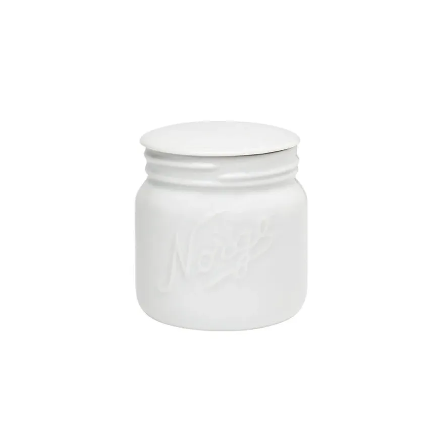 NORGESGLASSET OPPBEVARINGSKRUKKE M/LOKK 0,4 L HVITT