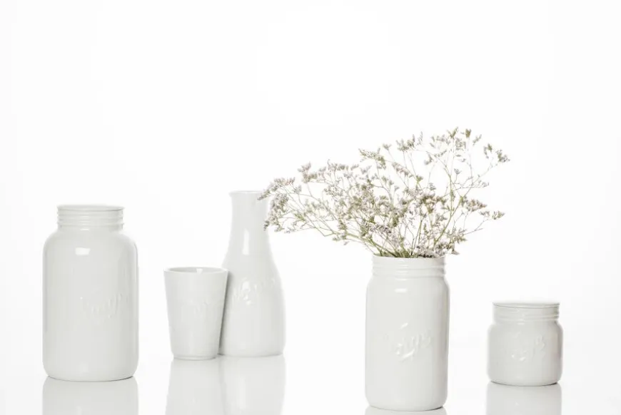 NORGESGLASSET OPPBEVARINGSKRUKKE M/LOKK 0,4 L HVITT
