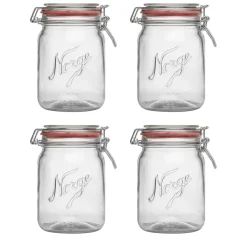 NORGESGLASSET OPPBEVARINGSGLASS 0,7L HENGSLET LOKK 4PK