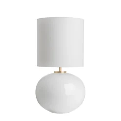 SENJA BORDLAMPE HVIT M. MESSING ARMATUR, HVIT 30*30 SKJERM