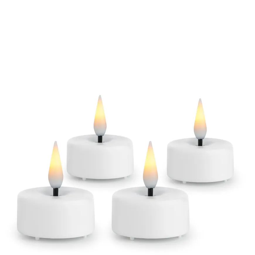 T-LYS LED 3,4X4,5 CM HVIT 4 PK M/BATTERI