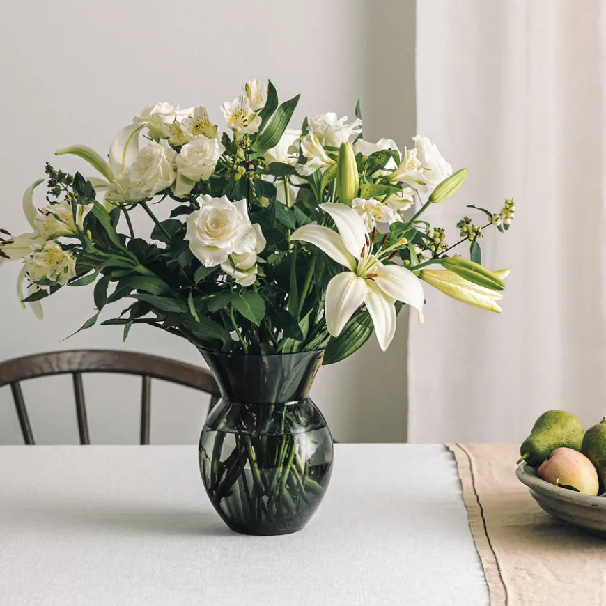 VASE DAISY OPTIKK RØKGRÅ 21 CM